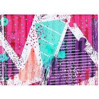 Warren Reed - Designer Shabby Geometric Pattern Glass Chopping Board in Pink