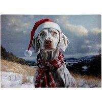 Warren Reed - Designer Snowy Christmas Weimarana Glass Chopping Board