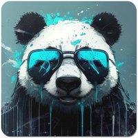 Warren Reed - Designer Panda With Blue Glasses Splashart Coasters - Set of 4