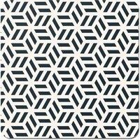 Warren Reed - Designer Geometric Monochrome Hexagonal Pattern Coasters - Set of 4 in Black