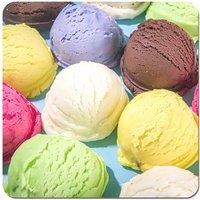 Warren Reed - Designer Ice Cream Scoops Coasters - Set of 4 in Yellow