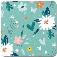 Warren Reed - Designer Garden Summer Flowers Coasters - Set of 4 in Blue