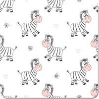 Warren Reed - Designer Cute Hand Drawn Zebra Coasters - Set of 4 in White
