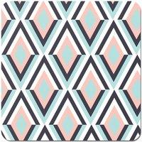 Warren Reed - Designer Zig Zag Abstract Pattern Coasters - Set of 4 in Blue