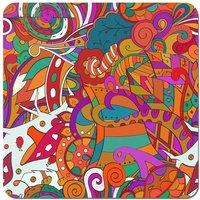 Warren Reed - Designer Mehndi Design Coasters - Set of 4 in Red