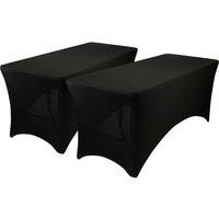Harbour Housewares Rectangular Spandex Fitted Tablecloths - 180cm - Elasticated Cover in Black