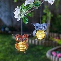 Marco Paul 24cm Multicolour Metal Owl Hanging Pendants Solar Powered