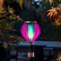 Marco Paul 44cm Pink & Blue Resin Hot air Balloon Solar Hanging Light