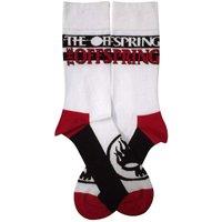 Offspring Flaming Skull Logo Ankle Socks in White