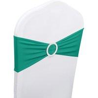 Neel Blue Spandex Chair Band with Slider Buckle, Stretchy Chair Cover Band Sash in Turquoise