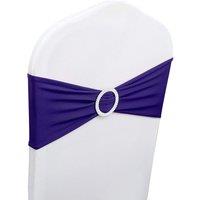 Neel Blue Spandex Chair Band with Slider Buckle, Stretchy Chair Cover Band Sash in Purple