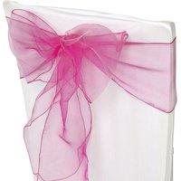 Neel Blue Set of 25 Organza Sashes Wider Fuller Bow for Party Decoration, 17cm x 280cm in Pink | Size: 17 cm x 280 cm