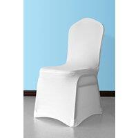 Neel Blue Premium Spandex Chair Cover, Removable & Washable Slipcover with Chair Band in White