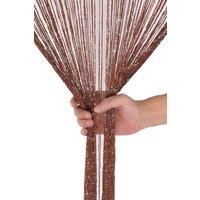 Neel Blue Glitter String Curtain Polyester Fringe Panel Spaghetti Tassel Curtain, 200cm x 90cm in Burgundy | Size: 200 cm x 90 cm