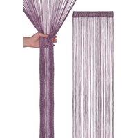 Neel Blue Glitter String Curtain Polyester Fringe Panel Spaghetti Tassel Curtain, 200cm x 90cm in Purple | Size: 200 cm x 90 cm