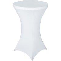 Neel Blue Cocktail Spandex Tablecloth High Top Round Table Cover, 32" x 43" in White