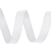 Neel Blue 15mm x 10 Metres Grosgrain Ribbon, Solid Polyester Ribbon in White