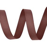 Neel Blue Grosgrain Ribbon, Solid Polyester Ribbon, 10mm x 10 Metres in Brown