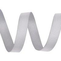 Neel Blue Grosgrain Ribbon, Solid Polyester Ribbon, 10mm x 10 Metres in Silver