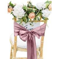 Neel Blue Satin Chair Sashes for Weddings Birthday Party Decoration, 7" x 108" in Rose Gold