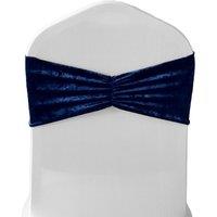 Neel Blue Diamond Velvet Chair Band, Soft & Shiny Chair Band Sash in Navy