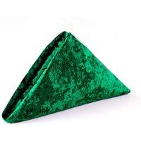 Neel Blue Diamond Velvet Napkin with Hemmed Edges, 20x20 Inch in Bottle Green