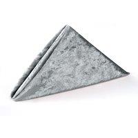 Neel Blue Diamond Velvet Napkin with Hemmed Edges, 20x20 Inch in Silver