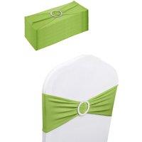 Neel Blue 13x5 Spandex Chair Bands with Slider Buckle, Stretchy Elastic Chair Sash - 10pcs in Dark Olive