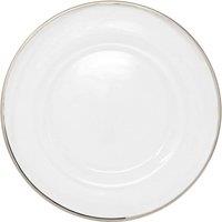 Neel Blue 33cm Acrylic Charger Plate with Trim Edge for Dinner Table Decoration in Silver