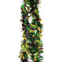 Neel Blue Chunky Christmas Tinsel Garland Shiny Metallic with White Xmas Tree Decor, 2m