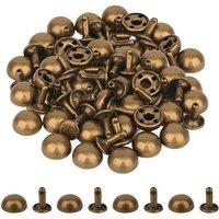 Neel Blue 15mm Dome Shaped Bag Feet Rivets with 9mm Round Studs - 25pcs in Bronze