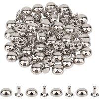 Neel Blue 15mm Dome Shaped Bag Feet Rivets with 9mm Round Studs - 25pcs in Silver