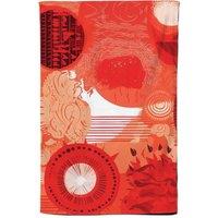 Warren Reed - Designer Abstract Red Sun pattern Tea Towel