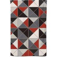 Warren Reed - Designer Grey Red Triangle Geometric Tea Towel