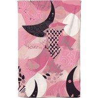 Warren Reed - Designer Abstract Pink Moon Pattern Tea Towel