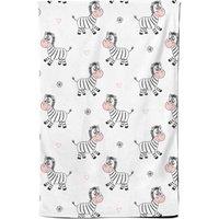Warren Reed - Designer Cute Hand Drawn Zebra Tea Towel in White