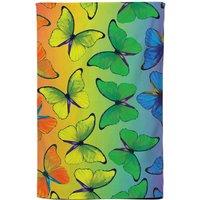 Warren Reed - Designer Multicoloured Butterfly Pattern Tea Towel in Green