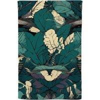 Warren Reed - Designer Green Beige Tropical Leaves Tea Towel