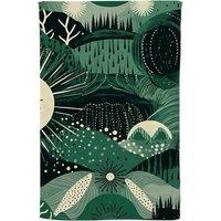 Warren Reed - Designer Abstract Green Moon Tea Towel