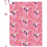 Warren Reed - Designer Watercolour Flamingo Hearts Jigsaw Puzzle in Pink | Size: 1000 Pieces