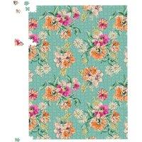 Warren Reed - Designer Bright Flower Sketch Jigsaw Puzzle in Green | Size: 1000 Pieces