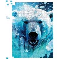 Warren Reed - Designer Polar Bear Face Splashart Jigsaw Puzzle in Brown | Size: 1000 Pieces