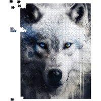 Warren Reed - Designer White Wolf Face Splashart Dark Backgrouns Jigsaw Puzzle | Size: 1000 Pieces
