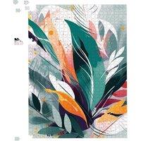 Warren Reed - Designer Coloured Abstrace Feather Leaves Jigsaw Puzzle in Green | Size: 500 Piece