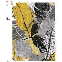 Warren Reed - Designer Grey Yellow Floral Leaves Jigsaw Puzzle | Size: 500 Piece