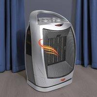Bergstrom PTC Ceramic Heater with Oscillation, with Thermostat Control in Silver