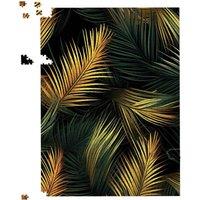 Warren Reed - Designer Golden Palm Leaves Jigsaw Puzzle in Green | Size: 500 Piece