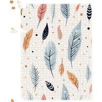 Warren Reed - Designer Pastel Feather Pattern Jigsaw Puzzle in Blue | Size: 1000 Pieces