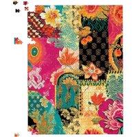 Warren Reed - Designer Patchwork Mixed Textiles Jigsaw Puzzle in Pink | Size: 1000 Pieces