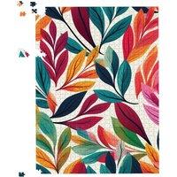 Warren Reed - Designer Bright Leaves Pattern Jigsaw Puzzle in Orange | Size: 500 Piece